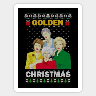 Golden Christmas Classic Ugly Sweater Sticker